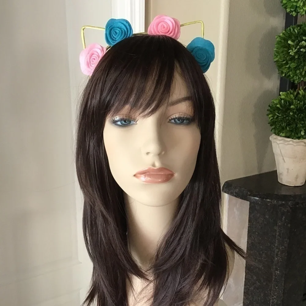 NEW Cat Kitten Ears Hair Headband Felt Flowers Halloween Party Costume Crafts